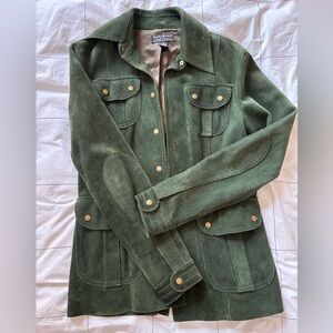 Green real suede jacket- Lucky Brand